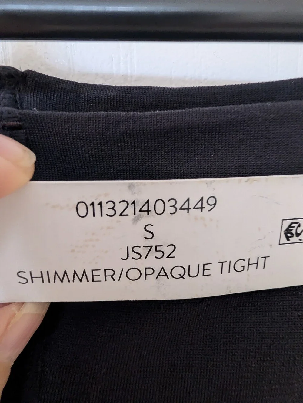 Joyspun Black Metallic Shimmer/ Opaque Tights